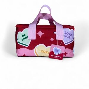Grocery Outlet red Valentine’s Day Conversation Heart design insulated Lunch Bag